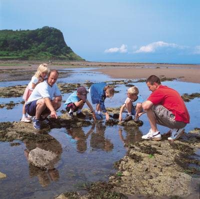 Familie op het strand